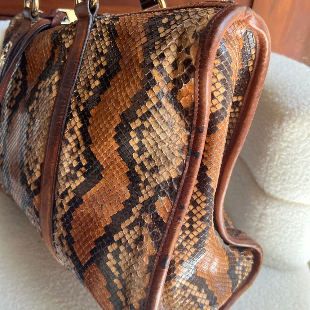 Rare Gucci Python Brown Large Tote - Picture 3 of 14